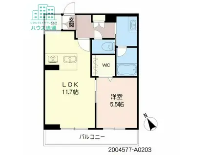 シャーメゾンピースベル(1LDK/2階)の間取り写真