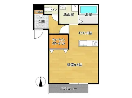 コンソラータ戎町(ワンルーム/3階)の間取り写真