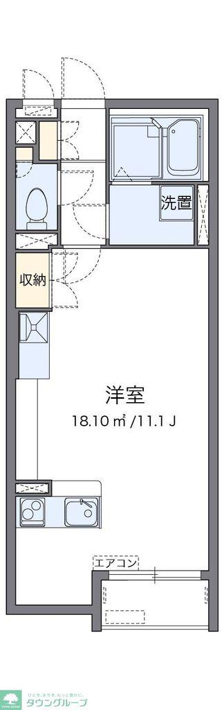 ミランダミルティユ(ワンルーム/2階)の間取り写真