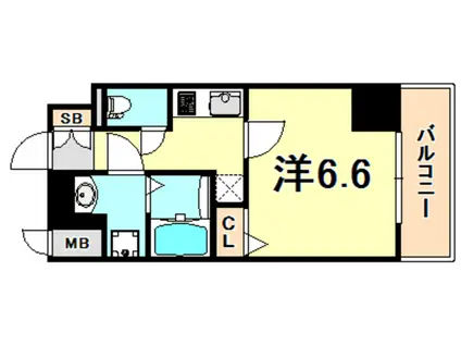 プレサンス神戸元町ミューズ(1K/3階)の間取り写真