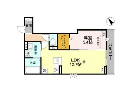 AZU GRACE(1LDK/3階)の間取り写真