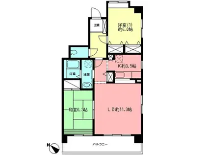 グランシャリオ(2LDK/4階)の間取り写真