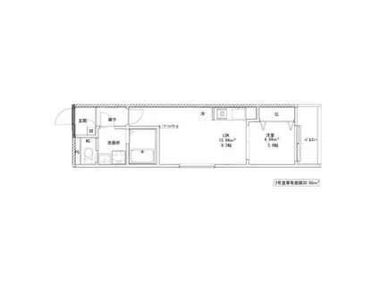 CALM塩釜口(1LDK/2階)の間取り写真