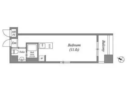 コスモライフ カタヤマ(ワンルーム/5階)の間取り写真