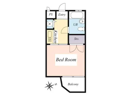 プレビュー川口(1K/1階)の間取り写真