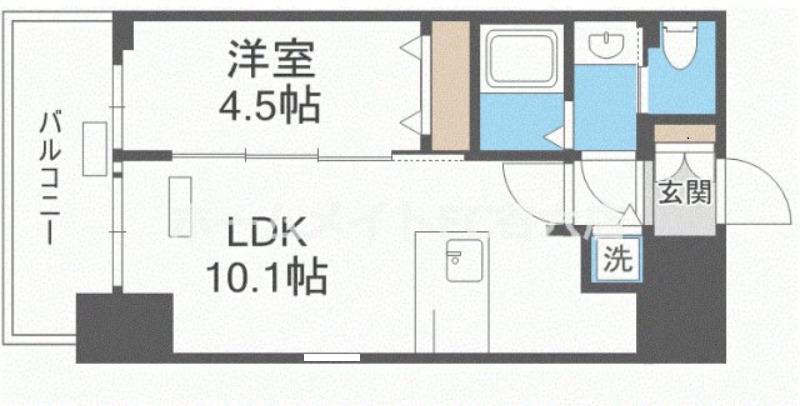 プレサンス立売堀アーバンスタイル(1LDK/10階)の間取り写真