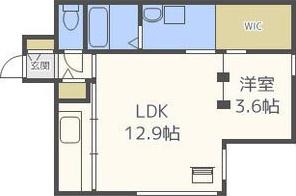クロノス(1LDK/4階)の間取り写真