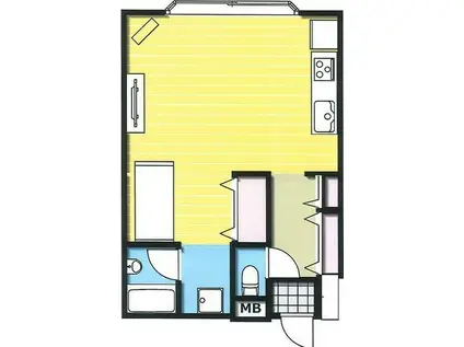 ダイアパレス北34条(1LDK/2階)の間取り写真