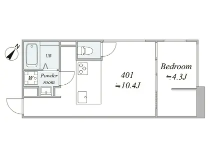 TRIAS715(1LDK/2階)の間取り写真