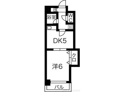 サウスフラット(1DK/3階)の間取り写真