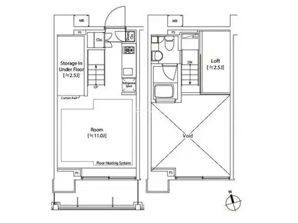 カスタリア中延(ワンルーム/8階)の間取り写真