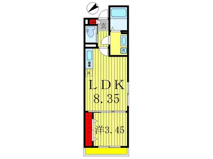 サニーパレス南流山(1LDK/3階)の間取り写真