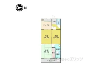 薮内ビル(3K/2階)の間取り写真