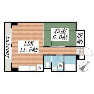 山口マンション(1LDK/3階)の間取り写真