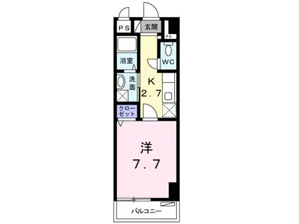 シティーライフ・プラシード(1K/7階)の間取り写真