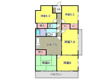 アスティー築寿西都(5DK/3階)の間取り写真