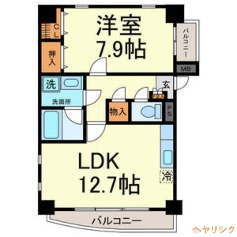 ラ・カンパネーラ(1LDK/9階)の間取り写真