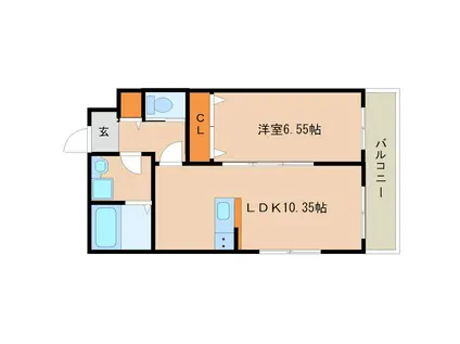 ネクステージ立花2番館(1LDK/1階)の間取り写真