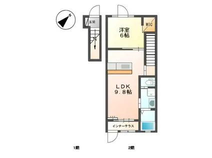 ネクストステージ II(1LDK/2階)の間取り写真