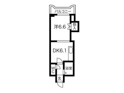 ティアラ手稲本町(1DK/7階)の間取り写真