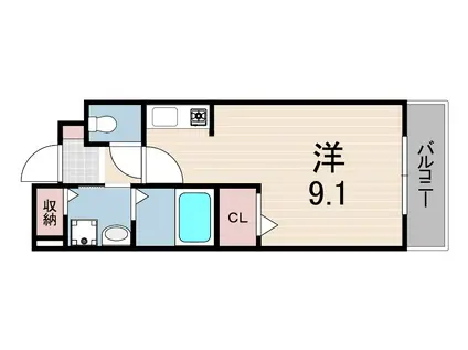 エクレール古結5(ワンルーム/2階)の間取り写真