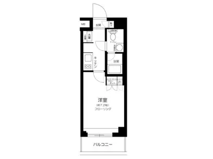 NISHI IKEBUKURO RESIDENCE(1K/2階)の間取り写真