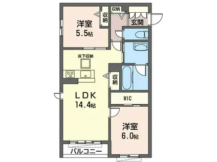 メゾン・ド・レコルト(2LDK/1階)の間取り写真