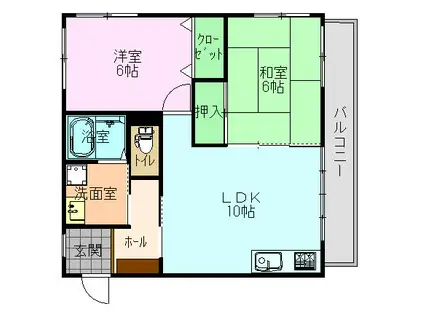 グリーン・フィールド(2LDK/3階)の間取り写真