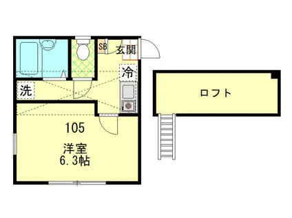 モントレー(1K/1階)の間取り写真
