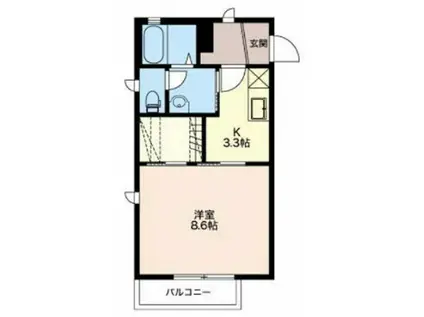 ラフィネ西脇S(1K/1階)の間取り写真