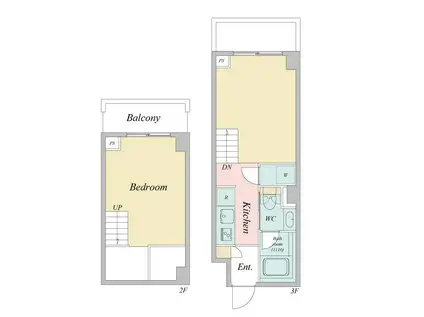 VIA LATTEA 志村(ワンルーム/3階)の間取り写真