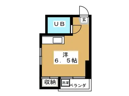 フラワーハウス(ワンルーム/3階)の間取り写真