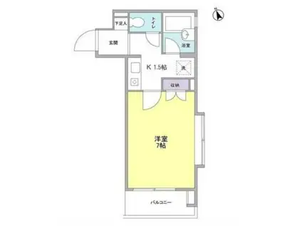 メゾンドピエール下落合(1K/2階)の間取り写真