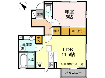 LA PRINTEMPS(2LDK/1階)の間取り写真