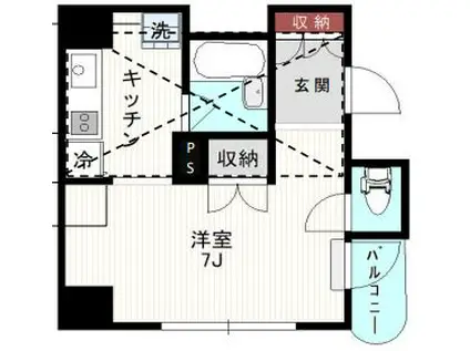 アーバンステージ上野(ワンルーム/6階)の間取り写真