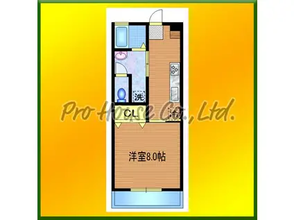 メゾン西東京(1K/2階)の間取り写真