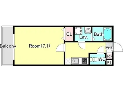 ジーメゾン見沼大和田ノース(1K/3階)の間取り写真
