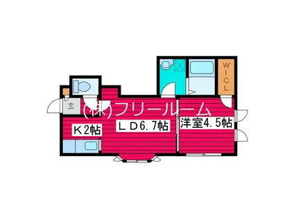 アミーナIII(1LDK/3階)の間取り写真