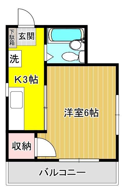 園田ビル(1K/3階)の間取り写真