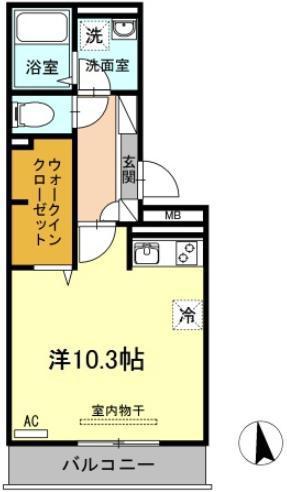 ウエストヴィレッジII(ワンルーム/3階)の間取り写真