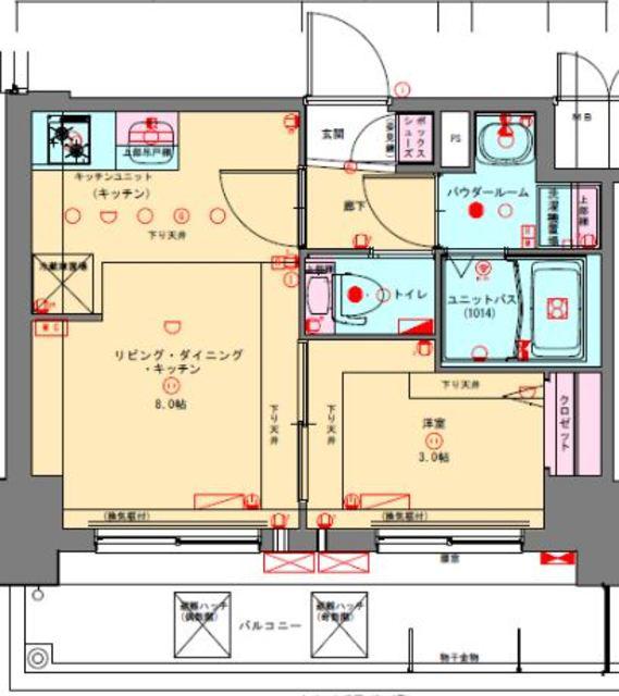 プレサンス兵庫駅前(1LDK/7階)の間取り写真
