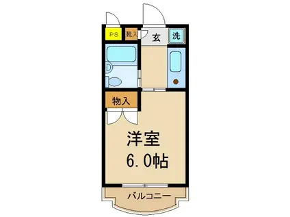 モンシャトー松戸II(1K/4階)の間取り写真