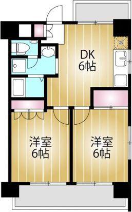 サンハイツ千葉(2DK/4階)の間取り写真