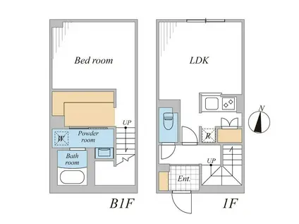 LEGALAND桜新町ANNEX(1LDK/1階)の間取り写真