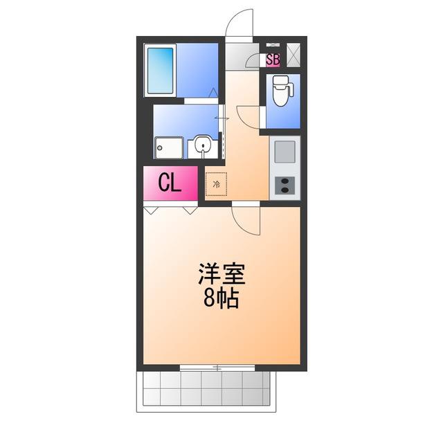 メルレーブK・S(1K/1階)の間取り写真