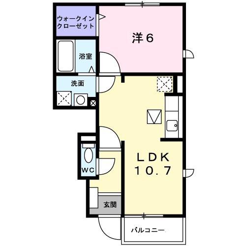 グランツ ラウム(1LDK/1階)の間取り写真