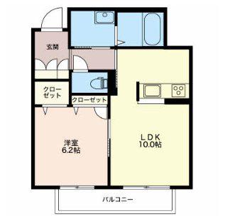 アクト メゾン(1LDK/2階)の間取り写真