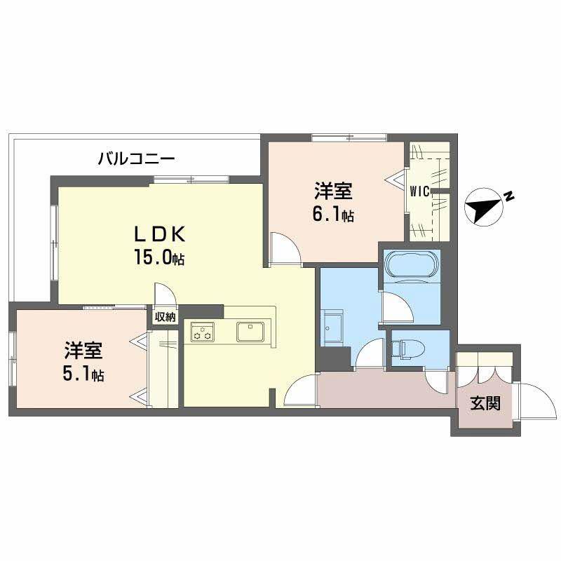 カーサ ピノ 5(2LDK/2階)の間取り写真