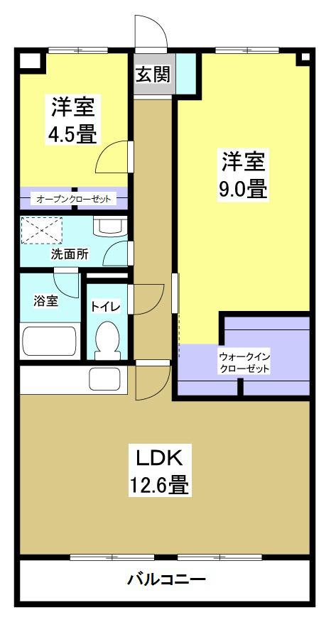 クラウンハイツ(2LDK/2階)の間取り写真