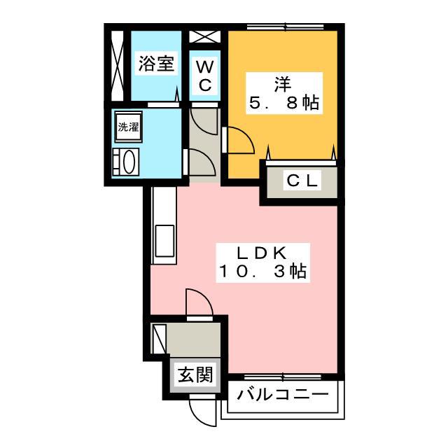 ネオ・フィールド(1LDK/1階)の間取り写真